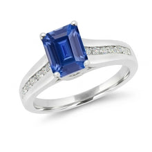 Afbeelding in Gallery-weergave laden, echte round saffier 2.50karaat ring profielweergave