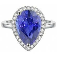 Afbeelding in Gallery-weergave laden, Diamanten Sieraden Halo Ceylon Saffier Ring 4 Karaat