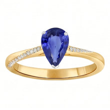 Afbeelding in Gallery-weergave laden, Diamanten Sieraden Ring Peervormige Ceylon Sapphire 2.50 Karaat