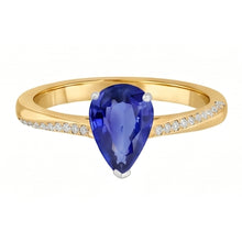 Afbeelding in Gallery-weergave laden, Diamanten Sieraden Ring Peervormige Ceylon Sapphire 2.50 Karaat