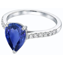 Afbeelding in Gallery-weergave laden, echte round saffier 4karaat ring close-up detail