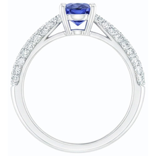 Afbeelding in Gallery-weergave laden, echte round saffier 2.50karaat ring close-up detail
