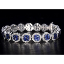 Afbeelding in Gallery-weergave laden, Diamanten-Tennis-Armband-Ceylon-Blauwe-Saffier-Sieraden