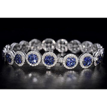 Afbeelding in Gallery-weergave laden, Diamanten-Tennis-Armband-Ceylon-Blauwe-Saffier-Sieraden