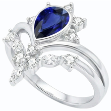 Afbeelding in Gallery-weergave laden, echte round saffier 3karaat ring close-up detail