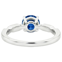 Afbeelding in Gallery-weergave laden, Diamanten edelsteenring Vintage stijl ronde blauwe saffier 2,25 karaat
