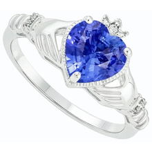 Afbeelding in Gallery-weergave laden, Diamanten hart lichtblauwe saffier ring 2 karaat dames sieraden