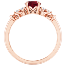 Afbeelding in Gallery-weergave laden, Diamanten ring 1.10 karaat Birma Ruby antieke stijl Rose goud 14K