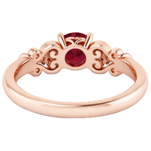 Afbeelding in Gallery-weergave laden, Diamanten ring 1.10 karaat Birma Ruby antieke stijl Rose goud 14K