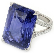 Afbeelding in Gallery-weergave laden, IGI GECERTIFICEERDE Diamanten Ring met Grote Saffier Edelsteen Sieraden 7.50 Karaat Gespleten Schacht