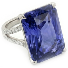 Afbeelding in Gallery-weergave laden, IGI GECERTIFICEERDE Diamanten Ring met Grote Saffier Edelsteen Sieraden 7.50 Karaat Gespleten Schacht