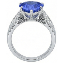 Afbeelding in Gallery-weergave laden, Diamanten ring hartvormige lichtblauwe saffier sieraden 5,50 karaat