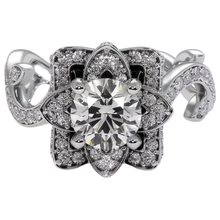 Afbeelding in Gallery-weergave laden, Diamanten ring lotusbloem 2,50 karaat 4 tanden wit goud
