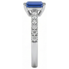 Afbeelding in Gallery-weergave laden, Diamanten ring smaragd blauwe saffier edelsteen met accenten 2,50 karaat