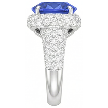 Afbeelding in Gallery-weergave laden, Diamanten ring voor dames Ovale blauwe saffier 4 karaat goud 14K sieraden