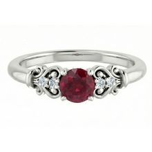 Afbeelding in Gallery-weergave laden, Diamanten ronde Ruby Fancy Ring 1.40 karaat witgoud 14K