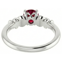 Afbeelding in Gallery-weergave laden, Diamanten ronde Ruby Fancy Ring 1.40 karaat witgoud 14K