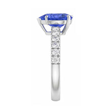 Afbeelding in Gallery-weergave laden, Diamanten saffier verlovingsring 4 karaat griffen set wit goud 14K