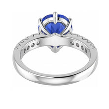 Afbeelding in Gallery-weergave laden, Diamanten saffier verlovingsring 4 karaat griffen set wit goud 14K