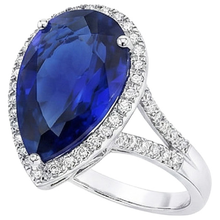 Afbeelding in Gallery-weergave laden, Labgekweekte Saffier Ring 7.50ct - Witgoud 14K