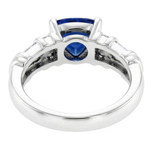Afbeelding in Gallery-weergave laden, Diamanten sieraden triljoen saffier ring 2 karaat 14K witgoud