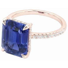 Afbeelding in Gallery-weergave laden, echte emerald saffier 4.50karaat ring close-up detail