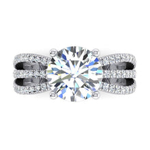 Afbeelding in Gallery-weergave laden, Diamanten verlovingsring 5 karaat drievoudige schacht effenen wit goud 14K