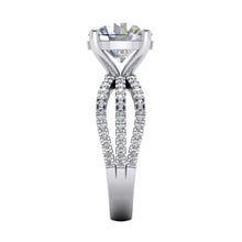 Afbeelding in Gallery-weergave laden, Diamanten verlovingsring 5 karaat drievoudige schacht effenen wit goud 14K