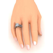 Afbeelding in Gallery-weergave laden, Diamanten verlovingsring 5 karaat drievoudige schacht effenen wit goud 14K