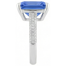 Afbeelding in Gallery-weergave laden, Diamanten verlovingsring 5 karaat stralende saffier edelsteen sieraden