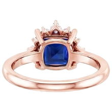 Afbeelding in Gallery-weergave laden, Natuurlijke uit de aarde gewonnen diamanten verlovingsring half halo prinses blauwe saffier 5.50 karaat