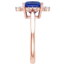Afbeelding in Gallery-weergave laden, Natuurlijke uit de aarde gewonnen diamanten verlovingsring half halo prinses blauwe saffier 5.50 karaat