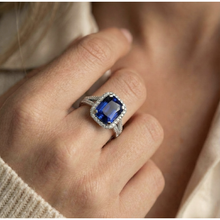 Afbeelding in Gallery-weergave laden, echte round diamant 5.50karaat ring met diamantaccenten