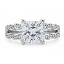 Afbeelding in Gallery-weergave laden, Echte Natuurlijke uit de aarde gewonnen Diamanten Jubileum Fantasie Ring 3.51 Karaat Princess Goud Wit