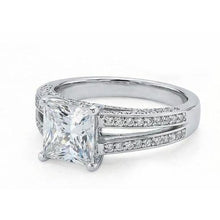 Afbeelding in Gallery-weergave laden, Echte Natuurlijke uit de aarde gewonnen Diamanten Jubileum Fantasie Ring 3.51 Karaat Princess Goud Wit