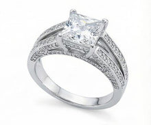 Afbeelding in Gallery-weergave laden, Echte Natuurlijke uit de aarde gewonnen Diamanten Jubileum Fantasie Ring 3.51 Karaat Princess Goud Wit