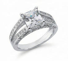 Afbeelding in Gallery-weergave laden, Echte Natuurlijke uit de aarde gewonnen Diamanten Jubileum Fantasie Ring 3.51 Karaat Princess Goud Wit