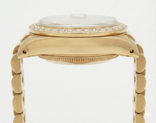 Afbeelding in Gallery-weergave laden, Diamanten lunette Rolex Datumjust presidentieel stijl horloge Witte stok wijzerplaat