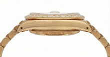 Afbeelding in Gallery-weergave laden, Diamanten lunette champagnekleurige wijzerplaat Rolex horloge Datumjust Presidentieel