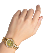 Afbeelding in Gallery-weergave laden, Diamanten rand champagne Arabisch goud presidentieel horloge Rolex Datumjust P2