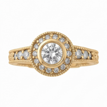 Afbeelding in Gallery-weergave laden, Diamond Anniversary 0,80 Carat Fancy Ring Bezel Setting Sieraden Geel goud 14K