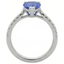 Afbeelding in Gallery-weergave laden, Diamond Engagement Srilanka Sapphire Ring Jacobsschelp Set Accenten 3 karaat