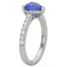 Afbeelding in Gallery-weergave laden, Diamond Engagement Srilanka Sapphire Ring Jacobsschelp Set Accenten 3 karaat