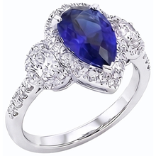 Afbeelding in Gallery-weergave laden, echte pear saffier 4.50karaat ring zijaanzicht