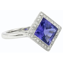Afbeelding in Gallery-weergave laden, echte princess saffier 2karaat ring close-up detail