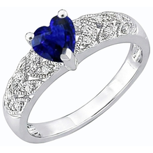 Afbeelding in Gallery-weergave laden, echte heart saffier 2.50karaat ring vooraanzicht