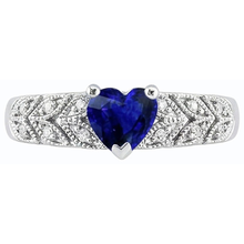 Afbeelding in Gallery-weergave laden, echte heart saffier 2.50karaat ring bovenaanzicht
