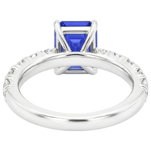 Afbeelding in Gallery-weergave laden, echte round saffier 5karaat ring close-up detail