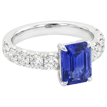 Afbeelding in Gallery-weergave laden, echte round saffier 5karaat ring profielweergave