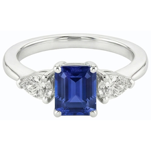 Afbeelding in Gallery-weergave laden, echte pear saffier 2.50karaat ring close-up detail
